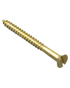 Wood Screw Slotted CSK Brass 2.1/2in x 12 ForgePack 4                           